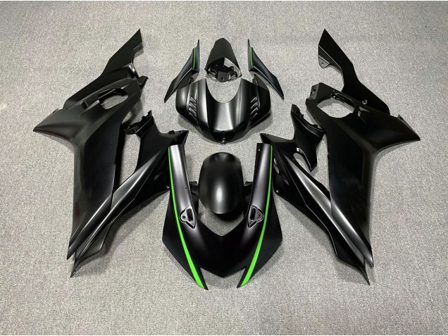 Accents De Noir Mat & De Vert 17-21 R6 Carénage Moto