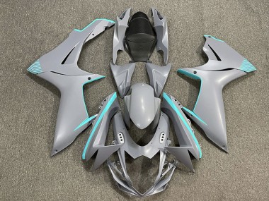 Accents Gris Nardo Mat & Bleu Sarcelle 11-24 GSXR 600-750 Carénage Moto