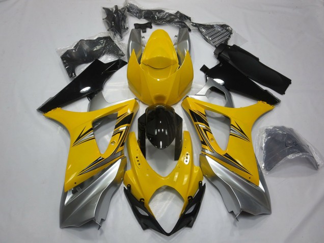 Argent Jaune 07-08 GSXR 1000 Carénage Moto