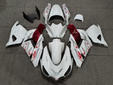 Bianco Rosso Fiamma 06-11 ZX14R Carénage Moto