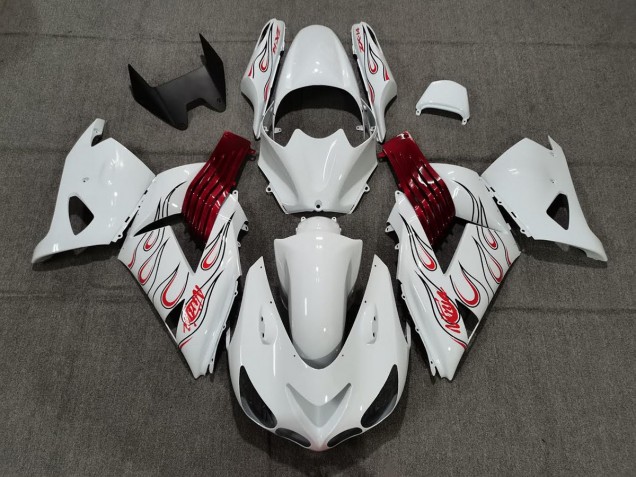 Bianco Rosso Fiamma 06-11 ZX14R Carénage Moto