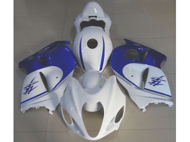 Blanc Brillant & Bleu Profond 97-07 GSXR 1300 Carénage Moto