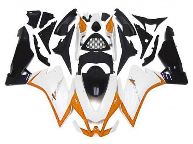 Blanc Brillant & Orange 10-15 RSV4 1000 Carénage Moto