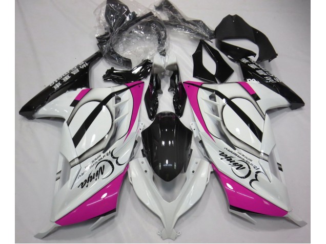 Blanc Brillant & Rose 13-18 Ninja 300 Carénage Moto