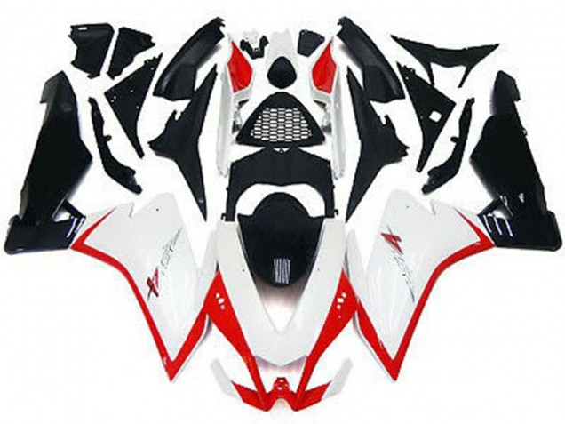 Blanc Brillant & Rouge 10-15 RSV4 1000 Carénage Moto