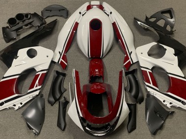 Blanc Brillant & Rouge Foncé 98-07 YZF600 Carénage Moto