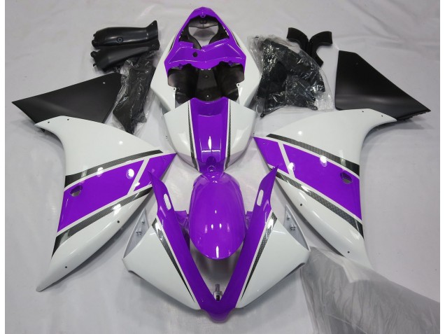 Blanc Brillant & Violet 09-11 R1 Carénage Moto