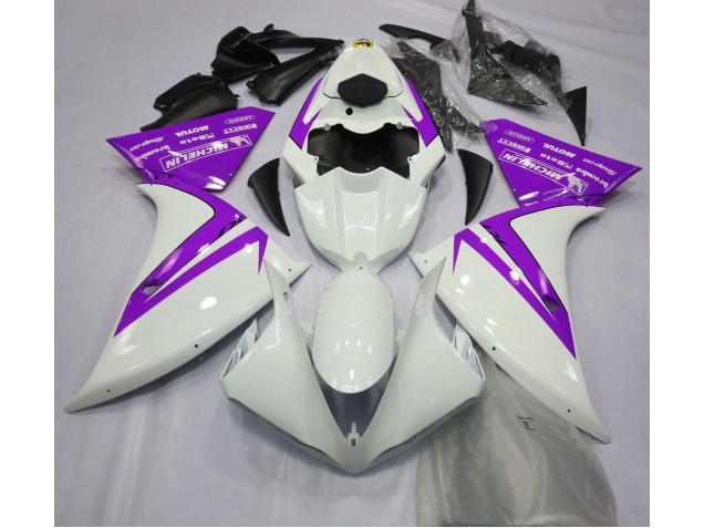 Blanc Brillant & Violet 12-14 R1 Carénage Moto