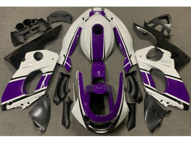 Blanc Brillant & Violet Foncé 98-07 YZF600 Carénage Moto