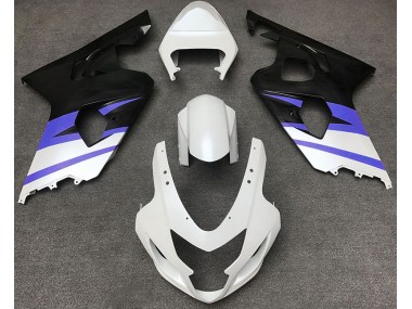 Blanc Mat & Bleu 04-05 GSXR 600-750 Carénage Moto