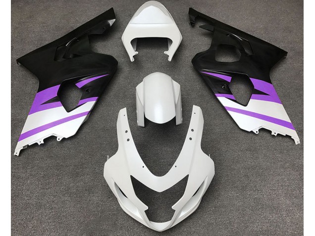 Blanc Mat & Violet 04-05 GSXR 600-750 Carénage Moto