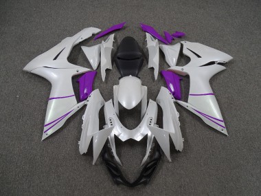 Blanc Nacré & Violet 11-24 GSXR 600-750 Carénage Moto