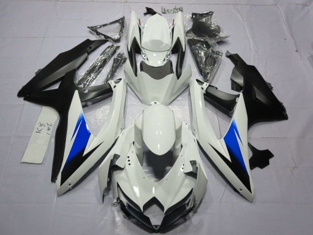 Blanc & Noir 08-10 GSXR 600-750 Carénage Moto
