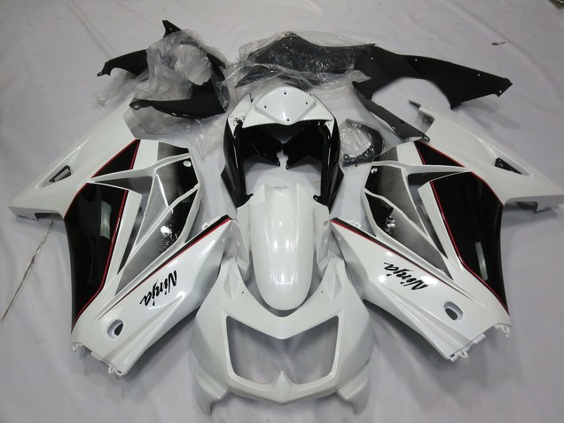 Blanc & Noir 08-12 Ninja 250 Carénage Moto