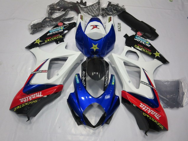 Blanc Rockstar 07-08 GSXR 1000 Carénage Moto