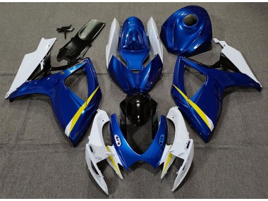 Bleu Brillant Blanc & Jaune 06-07 GSXR 600-750 Carénage Moto
