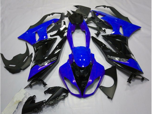 Bleu Brillant & Noir 09-12 ZX6R Carénage Moto