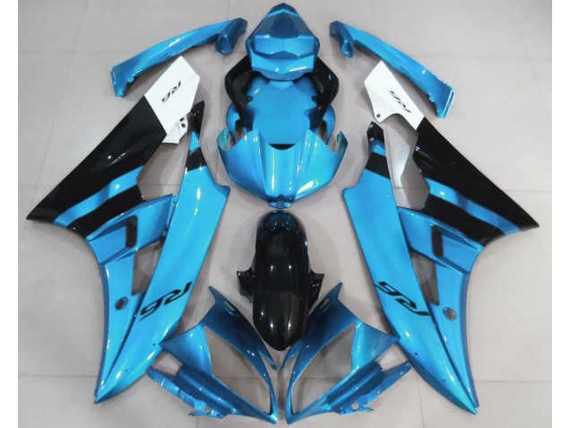 Bleu Clair Brillant & Noir 06-07 R6 Carénage Moto