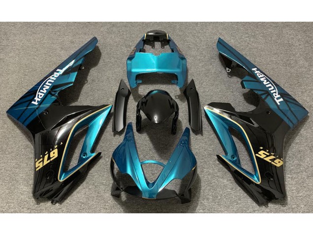 Bleu Clair Brillant & Noir 09-12 Daytona 675 Carénage Moto