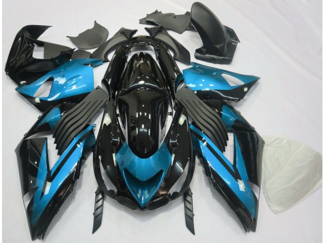 Bleu Clair & Noir Uni 06-11 ZX14R Carénage Moto