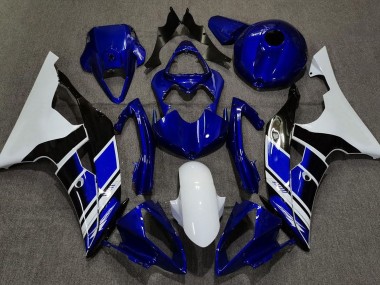 Bleu Foncé & Blanc Personnalisé 08-16 R6 Carénage Moto