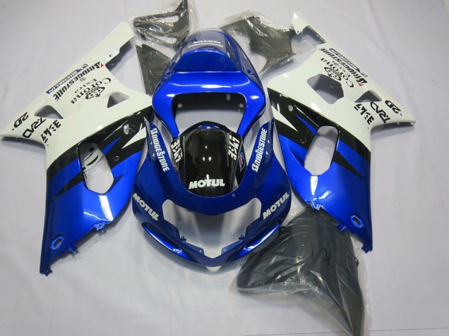 Bleu & Noir 01-03 GSXR 600-750 Carénage Moto