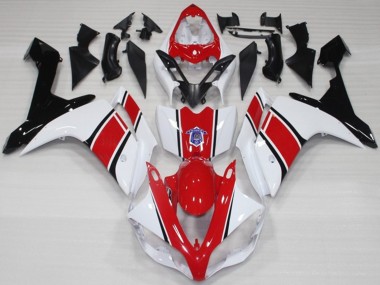 Brillant De Style Blanc & Rouge OEM 07-08 R1 Carénage Moto