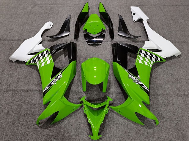 Chèque Vert & Blanc 08-10 ZX10R Carénage Moto