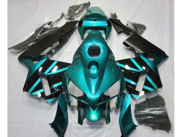 Design Bleu Sarcelle & Noir Brillant 05-06 CBR600RR Carénage Moto