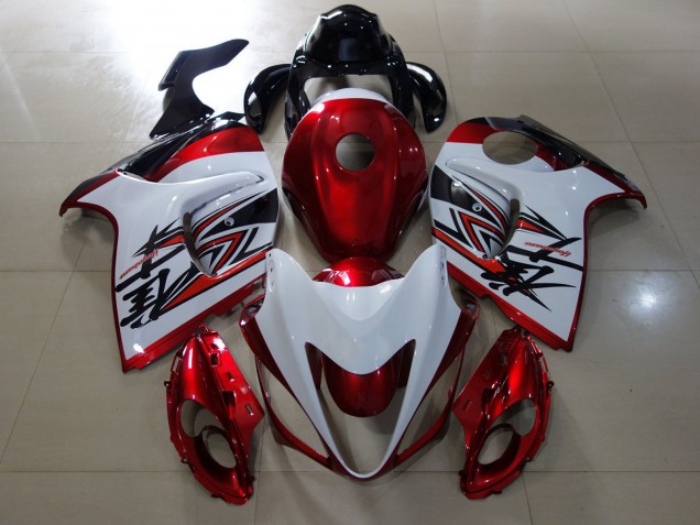 Design Rouge Brillant & Blanc 08-20 GSXR 1300 Carénage Moto