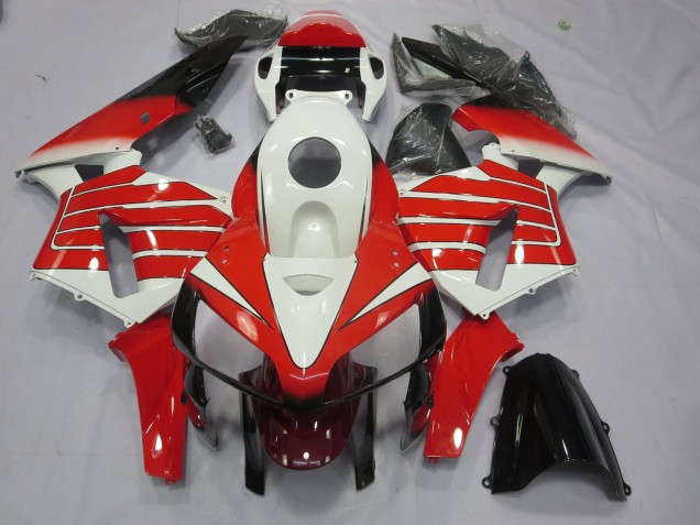 Grandes Rayures Rouges & Blanches 05-06 CBR600RR Carénage Moto