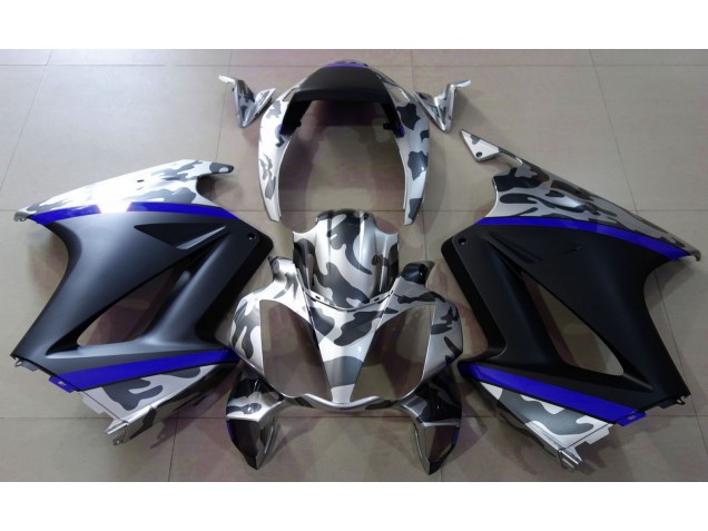 Gris Camouflage & Bleu 02-12 VFR800 Carénage Moto