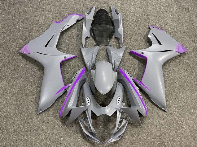 Gris Nardo Mat & Accents Violets 11-24 GSXR 600-750 Carénage Moto