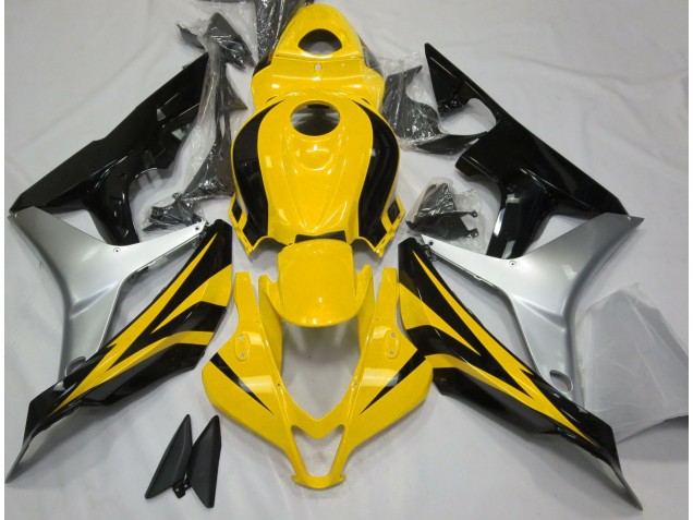 Jaune Brillant Argent & Noir 07-08 CBR600RR Carénage Moto