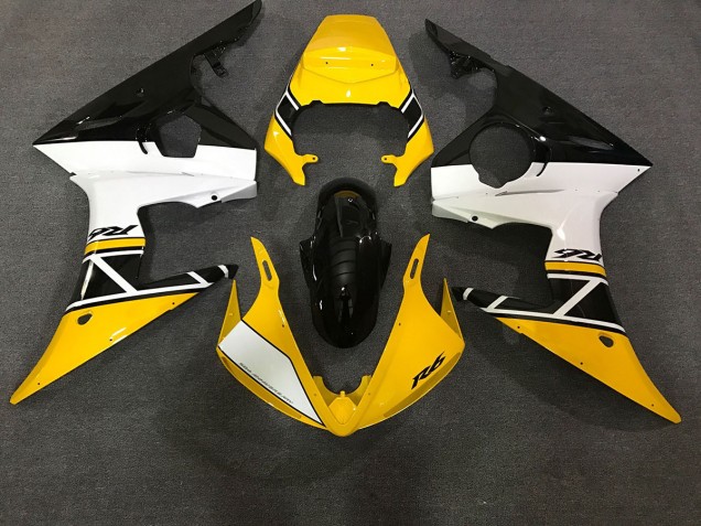 Jaune Brillant & Blanc 03-04 R6 Carénage Moto