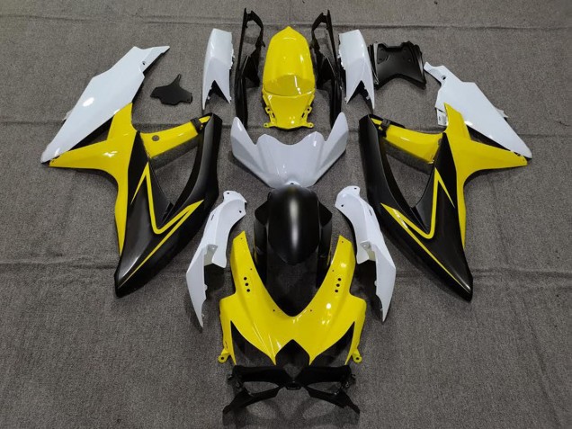 Jaune Brillant & Blanc 08-10 GSXR 600-750 Carénage Moto