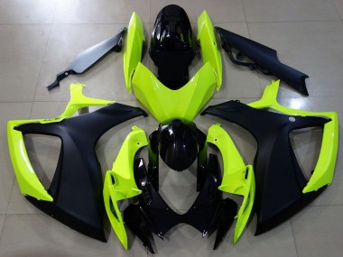 Jaune Brillant & Noir 06-07 GSXR 600-750 Carénage Moto