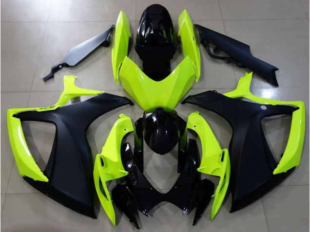 Jaune Brillant & Noir 06-07 GSXR 600-750 Carénage Moto