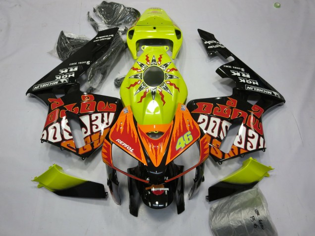 Jaune Vif Rossi 05-06 CBR600RR Carénage Moto