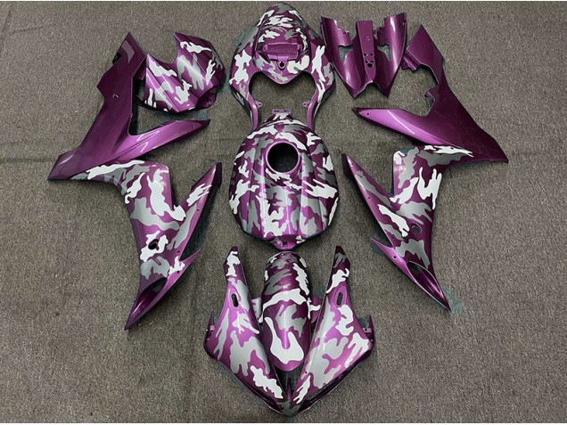 Magenta Foncé Camouflage 04-06 R1 Carénage Moto