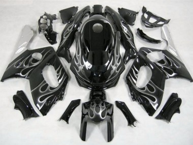 Noir & Argent Flamme 98-07 YZF600 Carénage Moto