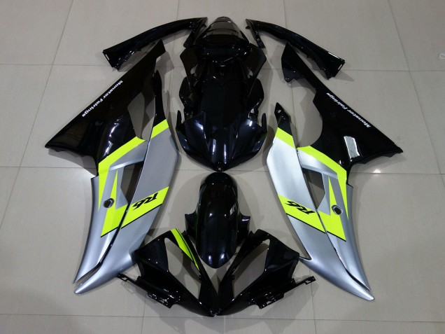 Noir Brillant & Argent 08-16 R6 Carénage Moto