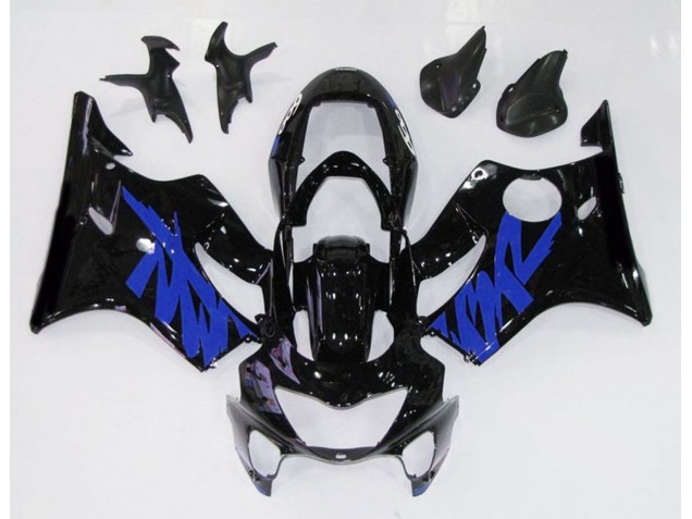 Noir Brillant & Bleu 99-00 CBR600 F4 Carénage Moto