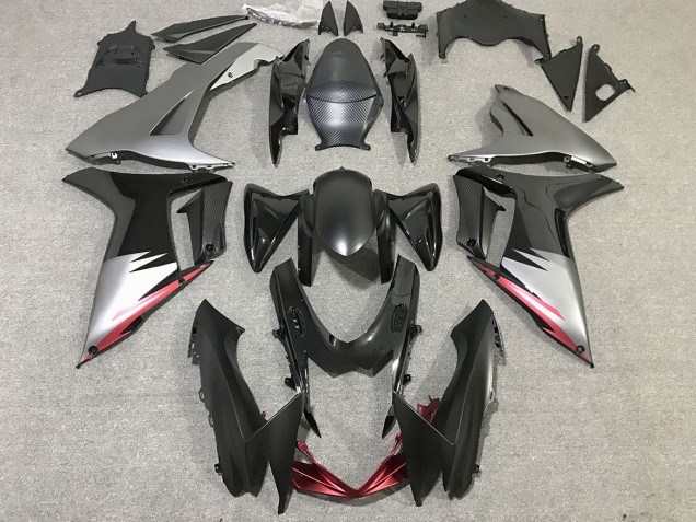 Noir Brillant & Gris Mat 11-24 GSXR 600-750 Carénage Moto