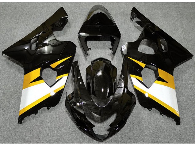 Noir Brillant & Jaune 04-05 GSXR 600-750 Carénage Moto