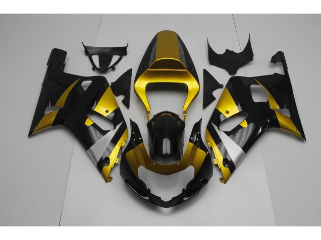 Noir Brillant & Or 01-03 GSXR 600-750 Carénage Moto