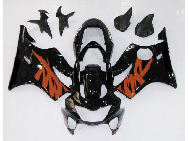 Noir Brillant & Orange 99-00 CBR600 F4 Carénage Moto
