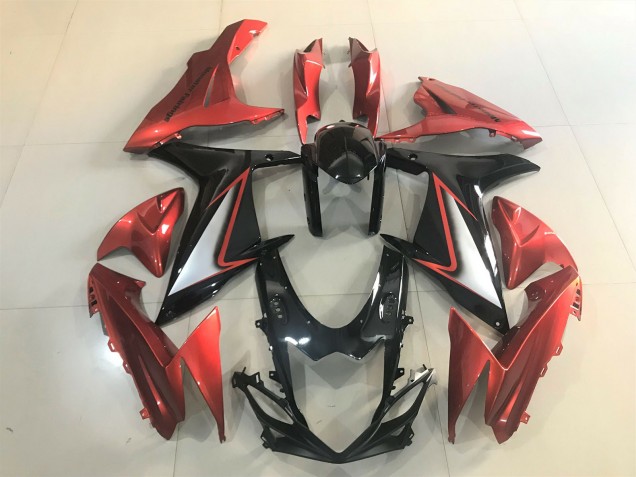 Noir Brillant & Orange Vif 11-24 GSXR 600-750 Carénage Moto