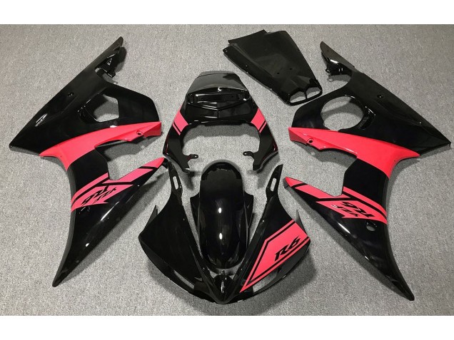 Noir Brillant & Rouge 03-04 R6 Carénage Moto