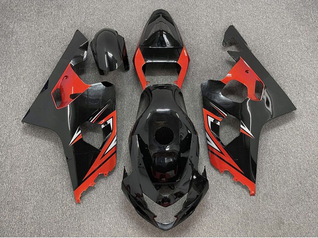 Noir Brillant & Rouge 04-05 GSXR 600-750 Carénage Moto